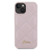 Guess hard obal na iPhone 15 6.1" Pink Quilted Metal Logo