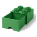 LEGO® úložný box 4 - se zásuvkou tmavě zelená 250 x 250 x 180 mm