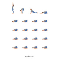 Ilustrace Yoga Routine, Giselle Dekel, 30 × 40 cm