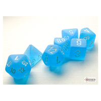 Sada kostek Chessex Frosted Caribbean Blue/White Mini Polyhedral 7-Die Set