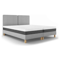 Světle šedá čalouněná dvoulůžková postel s roštem 160x200 cm Lotus – Mazzini Beds