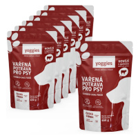 6+1 zdarma (7x650g) Yoggies Vařená potrava pro psy – hovězí maso s quinoou a kloubní výživou
