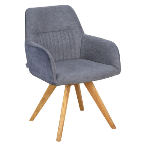 Linea Natura ŽIDLE S PODRUČKAMI, tkaná látka, barvy dubu, tmavě šedá