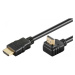 PremiumCord HDMI High Speed+Ethernet kabel, zlacený zahnutý konektor 270° 1m