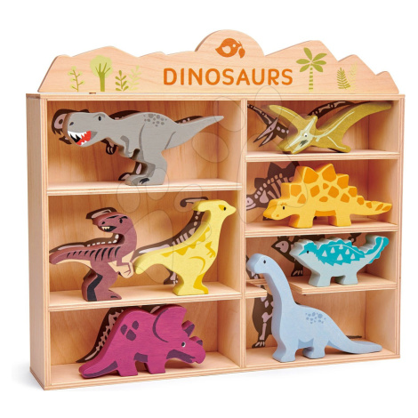 Dřevěná prehistorická zvířata na poličce 8 ks Dinosaurs set Tender Leaf Toys