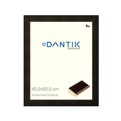 DANTIK rámeček 40 × 50, Artdeco kosý hnědý AG plexi čiré