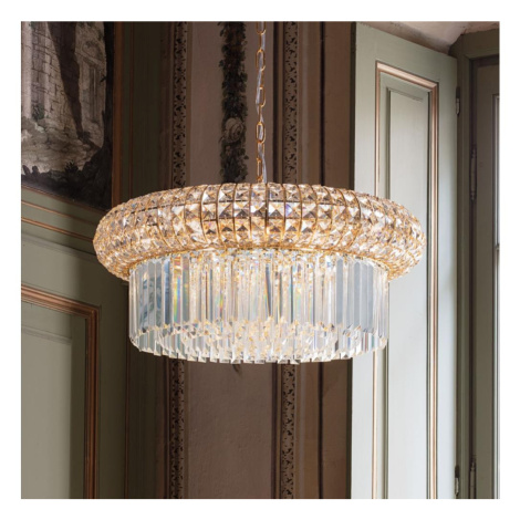 Ideal Lux - Křišťálový lustr na řetězu NABUCCO 12xE14/40W/230V pr. 60 cm zlatá 237794