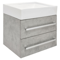 Koupelnová skříňka s umyvadlem SAT Cube Way 60x53x46 cm beton mat CUBE46602BESATCW