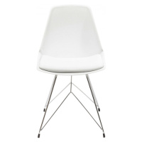 KARE Design Bílá polstrovaná jídelní židle Wire