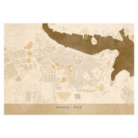 Mapa Sepia vintage map of Mahon, Blursbyai, 40 × 30 cm