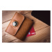 FIXED Classic Wallet for AirTag Kožená peněženka z pravé hovězí kůže hnědá