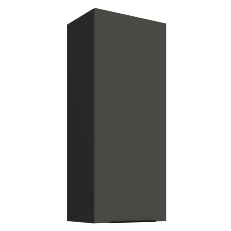 Vysoká horní kuchyňská skříňka LUNARA - šířka 45 cm, grafit / černá