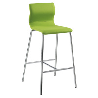 Barová židle EVORA, s čalouněním, pochromovaný podstavec, světle zelená