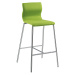 Barová židle EVORA, s čalouněním, pochromovaný podstavec, světle zelená