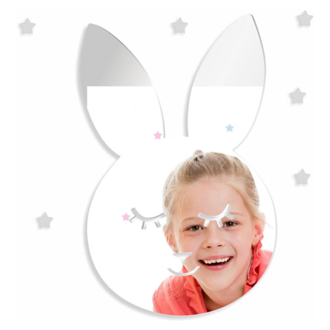 Dětské dekorativní nástěnné zrcadlo s motivem zajíčka