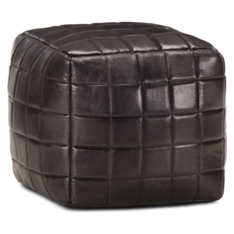 vidaXL Sedací puf černý 40 x 40 x 40 cm pravá kozí kůže