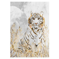 Ilustrace Golden Tiger in the leaves, Sarah Manovski, 26.7 × 40 cm