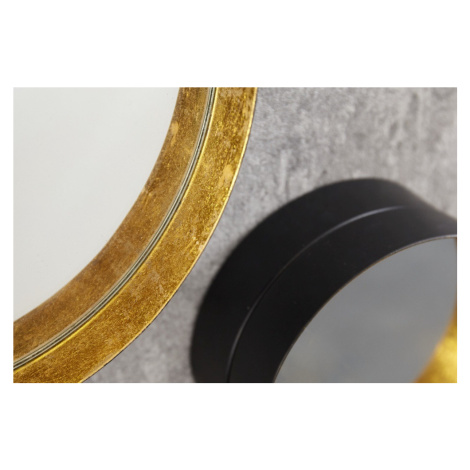 LuxD Designová sada 3 nástěnných zrcadel Laquita černo-zlatá