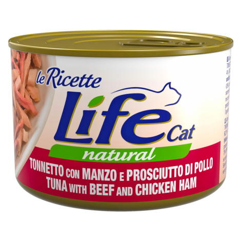 Life Cat 'Le Ricette' 12 x 150 g mokré pro kočky - Tuňák, hovězí maso, šunka