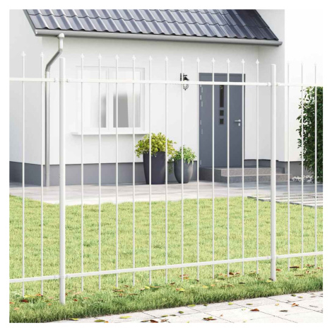 vidaXL Zahradní plot 7 pcs Bílá 11,9 x 1,5 m Práškově lakovaná ocel