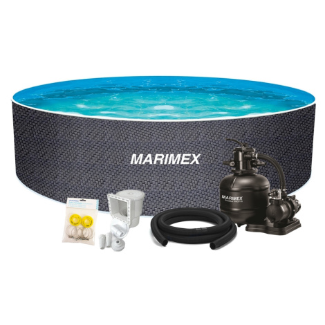 Bazén Orlando Premium DL 4,60x1,22 m s pískovou filtrací a příslušenstvím - motiv RATAN Marimex