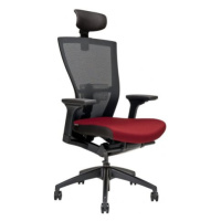 Kancelářská židle na kolečkách Office More MERENS SP – s područkami a opěrkou hlavy Vínová BI 20