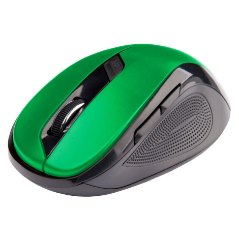 Ergonomická myš C-TECH WLM-02, bezdrátová, 6tlač., černá/zelená