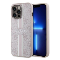 Pouzdro Guess 4G Printed Stripes MagSafe pro iPhone 13 Pro Max - růžové