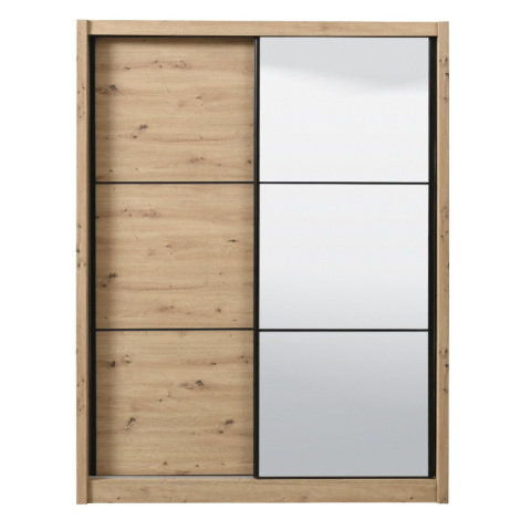 Šatní skříň s posuvnými dveřmi a zrcadlem debby 165 - dub artisan