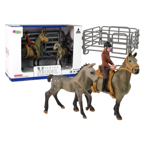 mamido Sada 3 figurek koně s ohradou + jezdec