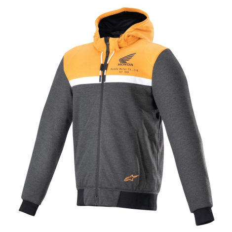 Bunda CHROME STREET HOODIE HONDA kolekce (černá/šedá/oranžová, vel. 3XL)