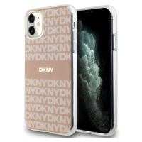 DKNY PC/TPU Repeat Pattern Tonal Stripe Magsafe kryt iPhone 11 růžový