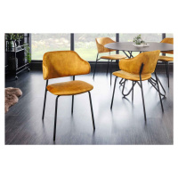 LuxD Designová jídelní židle Takuya hořčicový samet