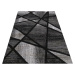 Moderní šedo černý koberec s abstraktním vzorem