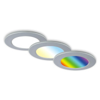 BRILONER RGB-CCT LED vestavná svítidla sada, pr.9,2 cm, 3x LED, 4,8 W, 450 lm, matný chrom IP65 
