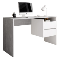 PC stůl TULIO, beton/bílý mat
