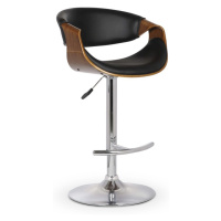 Barová židle LOMA – ořech, černá ekokůže