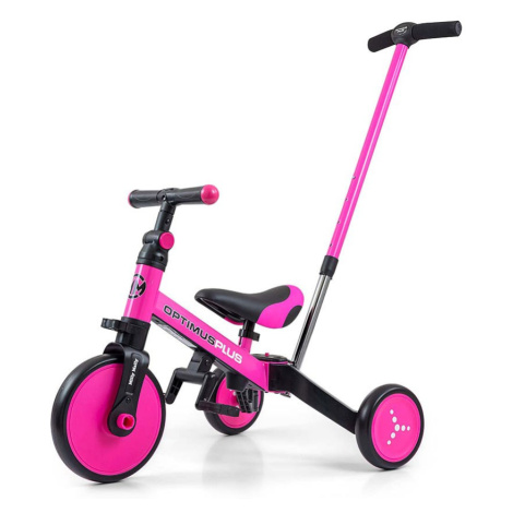 MILLY MALLY Dětská tříkolka Varianta: 4v1 Milly Mally Optimus Plus s vodící tyčí pink - růžová