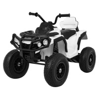 mamido Dětská elektrická čtyřkolka ATV nafukovací kola bílá