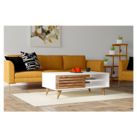 Konferenční stolek GRANDE 42x100 cm bílá/hnědá