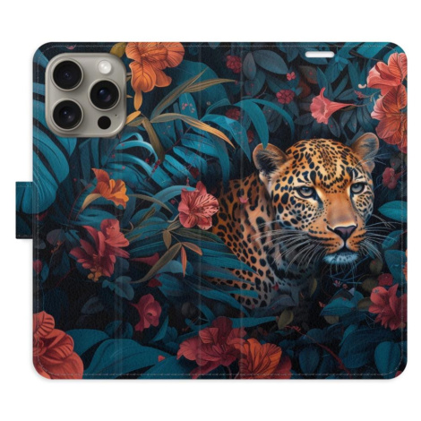 iSaprio Flip pouzdro Flower Jaguar 02 pro iPhone 15 Pro Max