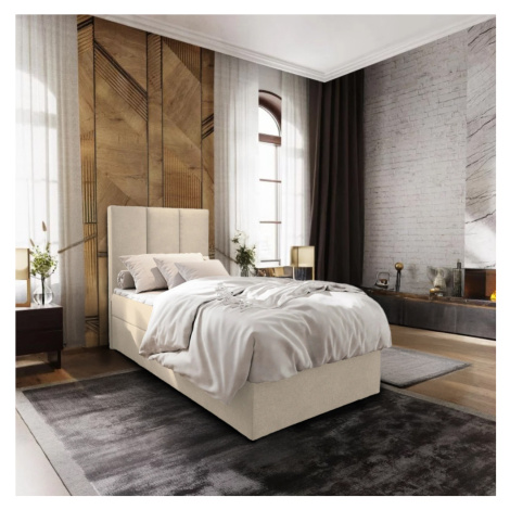 Čalouněná postel boxspring MERALIS 80x200 cm béžová Matrace: Matrace Bonell pružinová