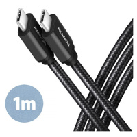 AXAGON BUCM3-CM10AB, SPEED kabel USB-C <-> USB-C, 1m, USB 3.2 Gen 1, PD 60W 3A, ALU, oplet, čern