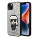 Karl Lagerfeld KLHCP14SGFKPG hard silikonové pouzdro iPhone 14 6.1" silver Glitter Flakes Ikonik