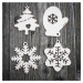 Dřevěné vánoční ozdoby na stromeček - Set 4 druhy po 5 ks (20ks)