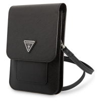 Guess PU Saffiano Triangle Logo Phone Bag černé