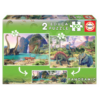 Puzzle pro děti Dino Educa 2x100 dílů 15620 barevné