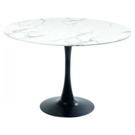 KARE Design Jídelní stůl Schickeria mramorový - bílo/černý, Ø110cm