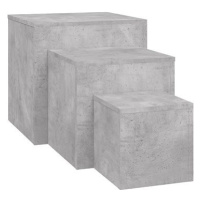 Shumee Odkládací stolky 3 ks betonově šedé dřevotříska