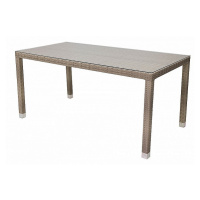 DEOKORK Zahradní ratanový stůl NAPOLI 160x80 cm (šedo-béžová)